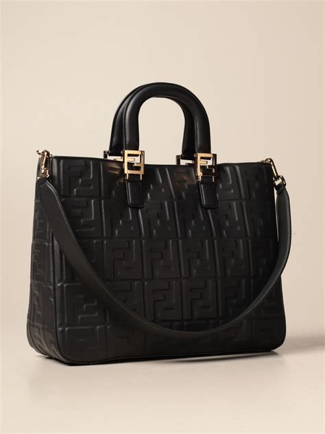 fendi ff embossed top handle bag|fendi handbags.